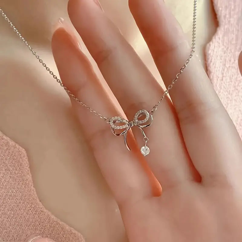 Chic Y2K Bowknot Zirconia Necklace