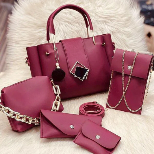 Leather 5 Pieces Bag Set