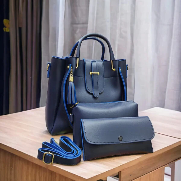 Leather 3Pcs Woman handbag