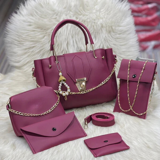 Leather 5 Pieces Bag