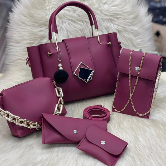 Leather 5 Pieces Bag Set