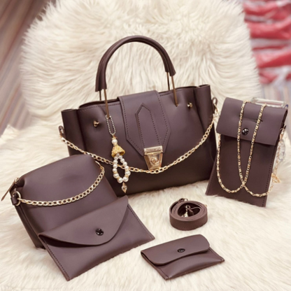 Leather 5 Pieces Bag