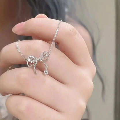 Chic Y2K Bowknot Zirconia Necklace