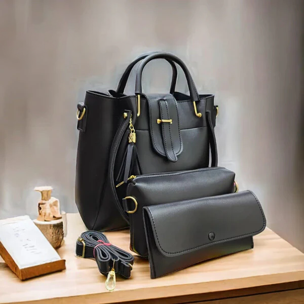 Leather 3Pcs Woman handbag